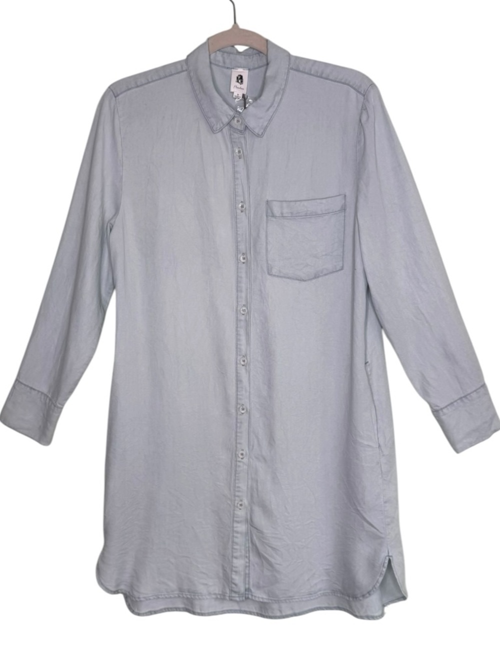 Flawless the Label Light Wash Denim Shirt Dress Tunic - Size Small